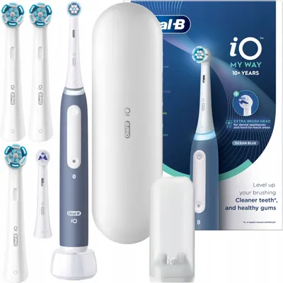 Produktbild von Oral-B | Elektrische Zahnbürste - iO Series 4 - Ocean Blue - Intelligente Reinigung - 5 Aufsätze