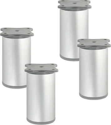 Produktbild von 4er Set Möbelfüße ECHO 80 mm Silberoptik eloxiert