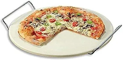 Image de Plaque à pizza en céramique - Ø 33 cm - beige - 71550