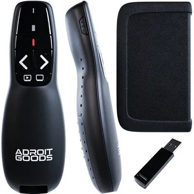 Produktbild von AdroitGoods Kabelloser usb-Presenter mit Zeiger - Präsentieren - Mit Laser - Powerpoint Präsentation Clicker inkl. Aufbewahrungsbox