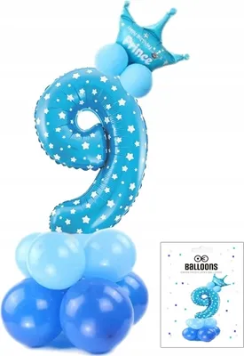 Immagine prodotto di Set Di Palloncini Blu Con Numero 9 Per Festa Di Compleanno