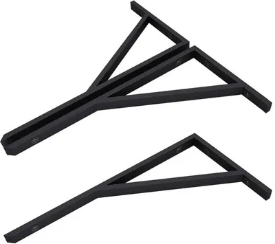 Produktbild von Mai & Mai Design Wandkonsole aus Edelstahl in schwarz Länge: 450mm 2er Pack WH02