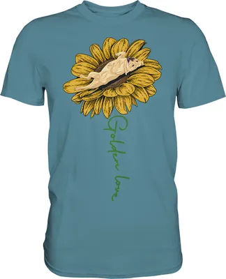 Produktbild von Labrador Sonnenblumen T-Shirt Garten Motiv Gärtner Hunde Geschenk – Stone Blue / XXL