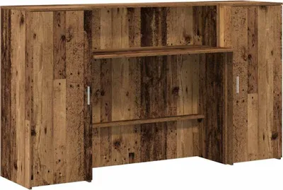 Zdjęcie produktu dla Biurko recepcyjne Stare drewno 180x50x103,5 cm Drewno klejone