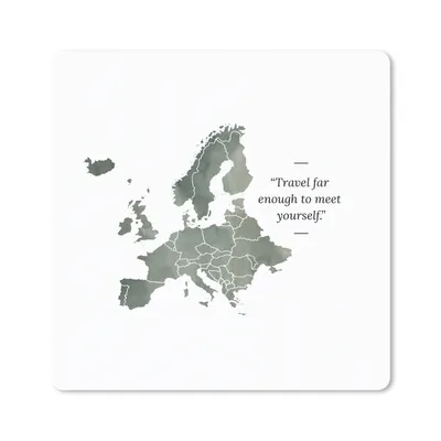 Produktbild von MuchoWow® Mauspad Mousepad Karten - Europa - Aquarell - Zitate 30x30 cm - Mousepads - Maus Mat - Pad - Mausunterlage - Gaming