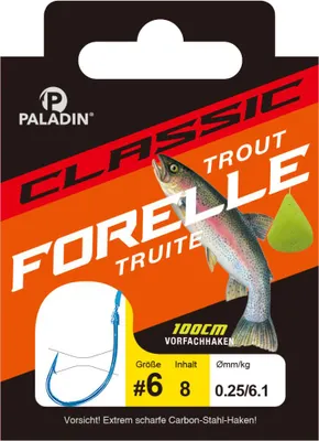 Produktbild von Paladin Forellenhaken gebunden Größe 12 100 cm 9 Stück blau