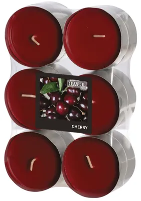Produktbild von 12 Gala Flavour by GALA Maxi Duftlichte Ø 58 mm, 24 mm bordeaux - Cherry 96926 Duftkerzen Maxi-Teelichter Duft-Teelichter