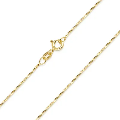 Produktbild von MATERIA Schmuck 925 Silber feine Panzerkette vergoldet 1mm - Damen Halskette gold in 40 45 50 60 70 80 cm #K69