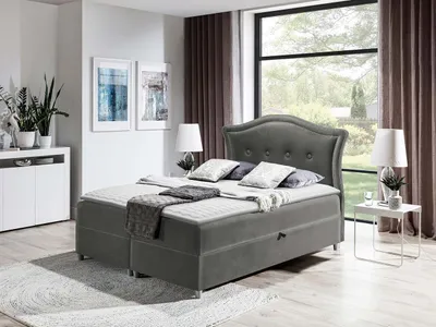 Obrázok produktu pre Kontinentálna manželská posteľ 180x200 VARIEL 1 - šedá + topper ZDARMA