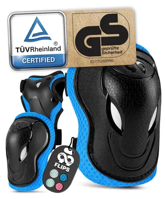 Image de Protecteurs de sécurité s GS pour enfants - Protecteurs pour patins à roulettes pour enfants - Protège-genoux et protège-coudes - Protecteurs pour patins - Équipement de sécurité - Taille XS - Protecteurs pour patins