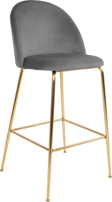 Produktbild von Barhocker >Lausanne< (2er-Set) in Grau, Velour - 55x108x60cm (BxHxT)