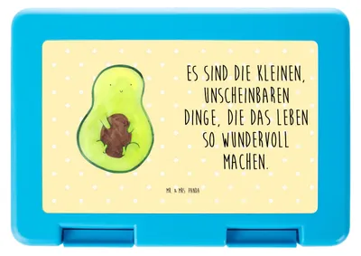 Produktbild von Mr. & Mrs. Panda Bento Box Avocado Kern - Gelb Pastell - Geschenk, Pflanze, Vesperbox, Aufbewahrungsbox essen, Essensbox, Spruch Leben, Lunchbox, Frühstücksbox, Wunder