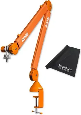 Image de Rode PSA1+ Plus bras de microphone orange avec chiffon microfibre