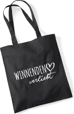 Produktbild von Huuraa Jutebeutel Winnenden verliebt 10 Liter Black Baumwolle Tasche Geschenkidee