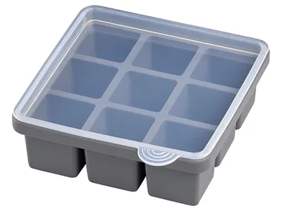 Zdjęcie produktu dla APS-Germany 36102, 9 szt., Kwadrat, Tacka do lodu, Szary, Silikon, 155 mm