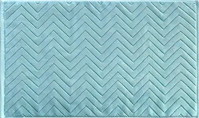 Produktbild von Intirilife Badvorleger Badteppich Duschmatte in Blau für trockenen Boden in Bad Waschküche und WC