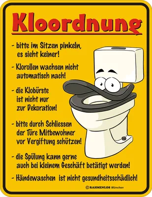 Produktbild von Kloordnung Blechschild Fun-Schilder