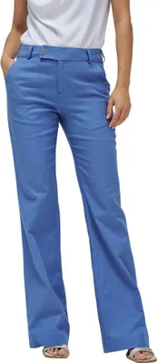 Image de Pantalon chino évasé à taille haute Salsa, bleu, taille 30 / 34, femme, bleu, taille 30