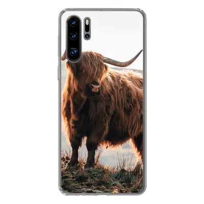 Produktbild von MuchoWow® Handyhülle Schutzhülle Hülle für Huawei P30 Pro Schottische Highlander - Tiere - Ländlich - Landschaft - Kuh - Natur Silikon Softcase Handy Hülle - Schutzdeckel