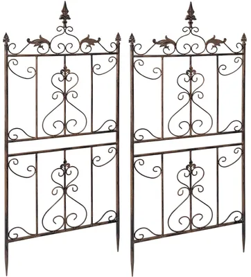 Immagine prodotto di Set di 2 strutture metalliche per piante rampicanti "Myrte" | Colore: marrone | Dimensioni: 51 x 3 x 124 cm