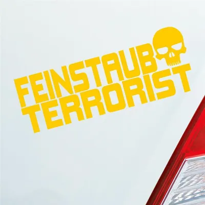 Produktbild von Auto Aufkleber Feinstaub Terrorist Tuning 15x6 cm Gelb Sticker Heckscheibenaufkleber