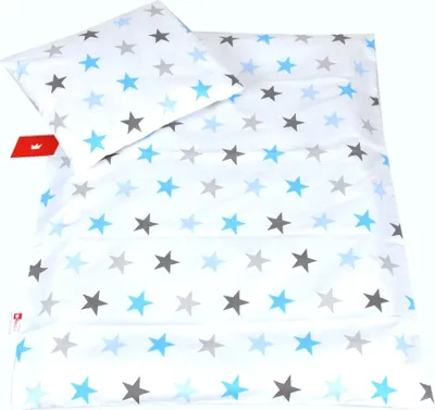 Produktbild von BABYLUX 2 tlg. Set Bezug für Kinderwagen Bettwäsche  60x78cm 94. Sterne Blau