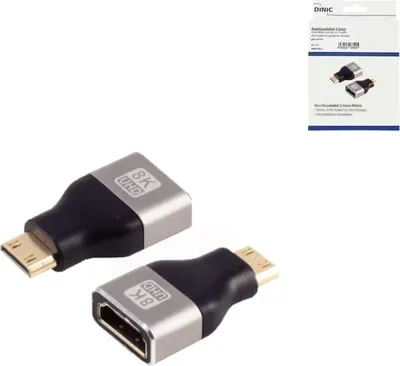 Produktbild von DINIC HDMI-C (Mini) Adapter, HDMI-A Buchse, 8K 8K (60Hz), 4K (120Hz), HDMI 2.1