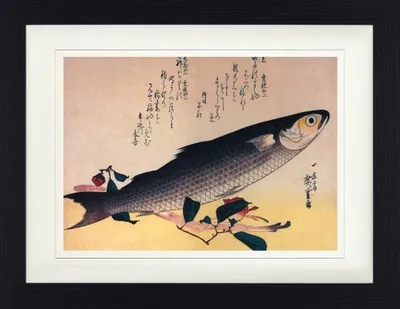 Produktbild von Utagawa Hiroshige Gerahmtes Bild Mit Edlem Passepartout | Wand-Bilder | Im Bilderrahmen - Graubarbe Und Kamelie, 1834-35 (30 x 40 cm)