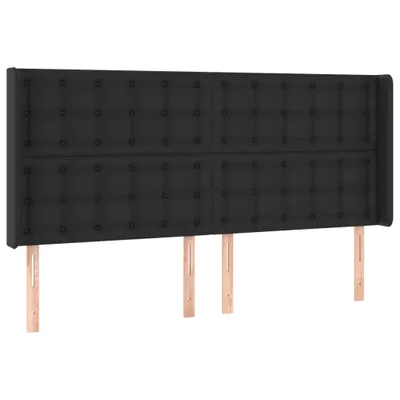 Obrázek produktu pro vidaXL Čelo postele s ušima černé 203x16x118/128 cm Imitace kůže