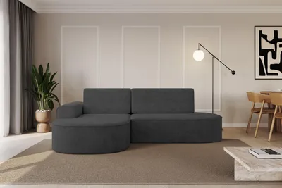 Produktbild von ALTDECOR Ecksofa mit Schlaffunktion und Bettkasten MARI-L1-S - 283x167x73cm Dunkelgrau - Corner Sofa Eckcouch Couch L-Form, links/rechts angeordnet Schlafcouch Ausziehbar Wohnlandschaft