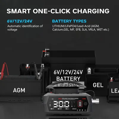 Produktbild von 30 A Autobatterieladegerät - Batterieladegerät - Ladegerät - Autobatterieladegerät - 6 V/12 V/24 V