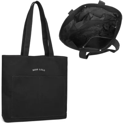 Produktbild von Damen Shopper Tote Bag Canvas Schwarz 35x10x35 cm