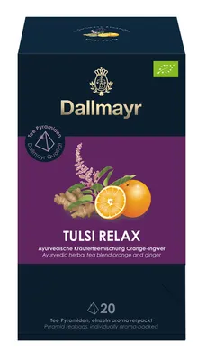 Produktbild von Dallmayr Aromatisierter Kräutertee Tee Tulsi Relax, 20 Pyramidenbeutel