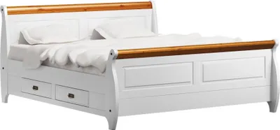 Produktbild von Luxus Bett Doppelbett Landhaus Stil Doppelbetten Weiß Bauern Betten Schlafzimmer