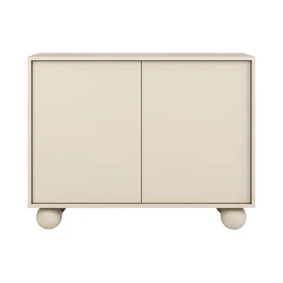 Produktbild von BEAUTYSOFA | Kommode ADEL 100 cm – Kommode mit 2 Türen, Modernes Sideboard mit kugelförmigen Beinen, Kaschmir, minimalistisches Design, Push-to-Open