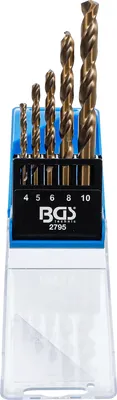 Produktbild von BGS 2795 Spiralbohrer-Satz, HSS, 4 - 10 mm, 5-tlg.