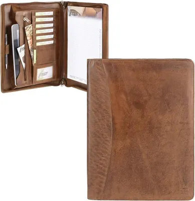 Produktbild von Bear Design Schreibmappe Leder Konferenzmappe braun A4 Orgamappe cognac braun CL7793
