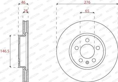 Produktbild von 2x FERODO Bremsscheibe DDF2664C für VW POLO (AW1 BZ1) T-Cross (C11_) 44 2mm