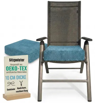 Obrázok produktu pre Vankúše24 - 2x vankúš na sedenie 40x40 cm 10 cm hrubý z manšestru | penový vankúš na stoličku s prateľným poťahom | pre seniorov a deti | vankúš na stoličku, vankúš na podlahu