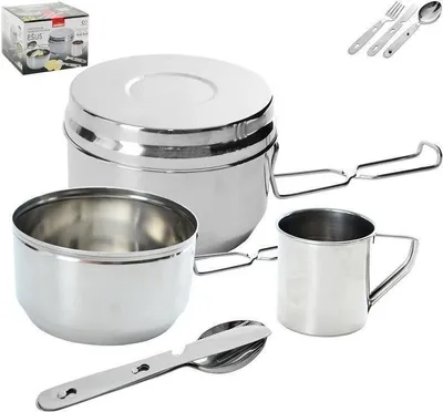 Image de ORION Batterie de cuisine pour scouts / Batterie de cuisine militaire / Batterie de camping 7 pièces