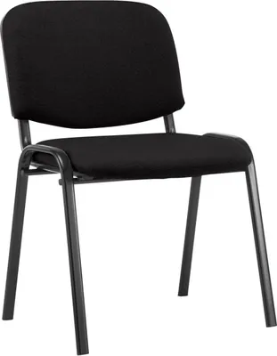 Immagine prodotto di Sedia impilabile - Sedia da conferenza - Seduta confortevole - Tessuto resistente - Struttura in metallo nero | Colore: Nero