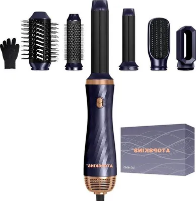Zdjęcie produktu dla Urządzenia do stylizacji włosów z 6-funkcyjnym wyposażeniem, w tym szczotka z funkcją suszenia, lokówka, suszarka do włosów i inne.