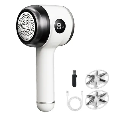 Produktbild von Tekoo Elektrischer Fusselrasierer 2-in-1 mit Fusselbürste & LED Display, Pilling Rasierer für Kleidung, Sofa & Tierhaare