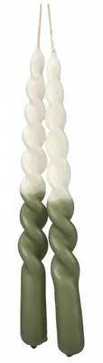 Produktbild von Branded By Gedrehte Dip-Dye-Stabkerze Ø 2,2 × 25 cm - Seegrün
