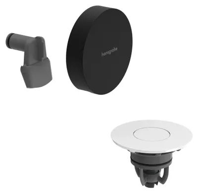 Obrázek produktu pro Sada odtokové a přepadové armatury hansgrohe, Exafill, matná černá, 1 ks.