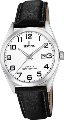 Image de Festina mens montre F20446/1 quartz cuir montre-bracelet classique noir D2UF20446/1