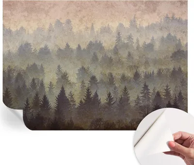 Produktbild von Selbstklebende Wandtapete - Dekorative Tapete für Wohnzimmer - Klebefolie für Wandbilder - Tapetenfolie für Wanddekoration - 208x146 cm - Waldnebel