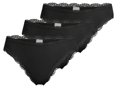 Produktbild von Nina von C. 3er Pack Body & Soul Mini Slip Dekorative Spitzenabschlüsse in Häkeloptik, Superflache Nahtverarbeitung für hohen Komfort, Hochelastische Ripp-Qualität für perfekten Sitz schwarz 44