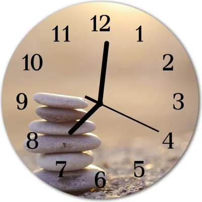 Produktbild von Glasuhr Wanduhr Küchenuhr Echt-Glas 30fi cm Steine braun