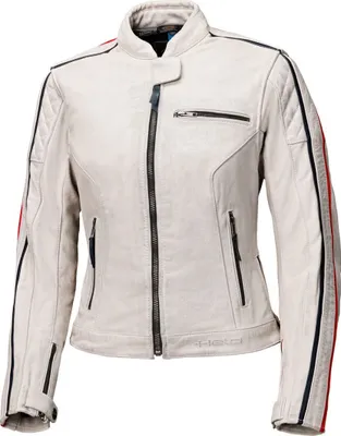 Produktbild von Held Brixham Damen Motorrad Lederjacke, weiß/rot/schwarz, 42